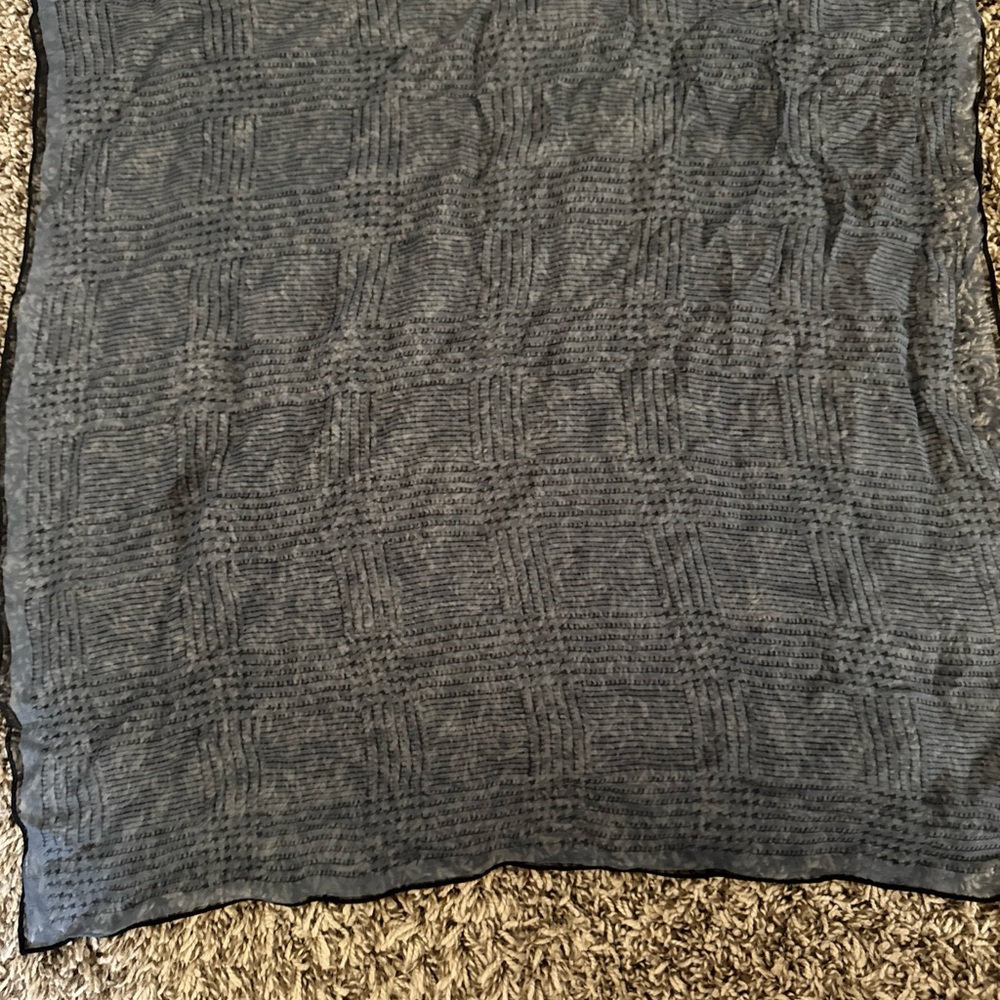 Ann Taylor Gray Textured Silk Scarf